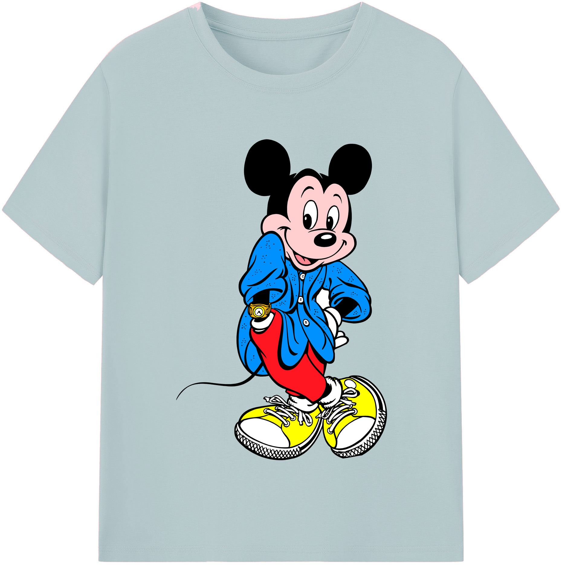 （画像用） ミッキーマウス Mickey Mouse 綿100％半袖Tシャツ（フロントプリント）